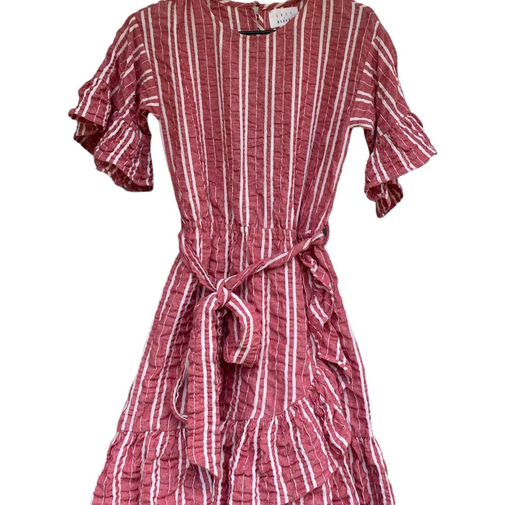Lost+Wander Robin Fit and Flare Dress Red White Stripes